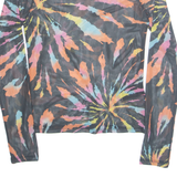 DIVIDED Sheer Womens Printed Top Black Long Sleeve Crazy Pattern S
