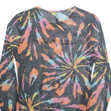 DIVIDED Sheer Womens Printed Top Black Long Sleeve Crazy Pattern S