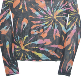 DIVIDED Sheer Womens Printed Top Black Long Sleeve Crazy Pattern S