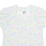 YESSICA Womens Printed Blouse Blue 90s Floral S