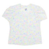 YESSICA Womens Printed Blouse Blue 90s Floral S