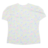 YESSICA Womens Printed Blouse Blue 90s Floral S