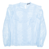 SIMPLEE Womens Blouse Blue Long Sleeve S