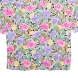 Womens Printed Shirt Purple Collared Viscose Floral M