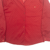 Womens Printed Shirt Red Collared Long Sleeve Spotted S