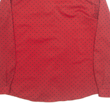 Womens Printed Shirt Red Collared Long Sleeve Spotted S