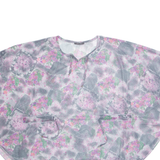 THE LARA Sheer Sparkly Womens Smock Blouse Grey 3/4 Sleeve Floral 2XL