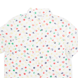 DELMOD Womens Printed Shirt White Collared Spotted M