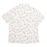 DELMOD Womens Printed Shirt White Collared Spotted M