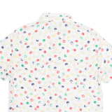 DELMOD Womens Printed Shirt White Collared Spotted M
