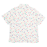 DELMOD Womens Printed Shirt White Collared Spotted M
