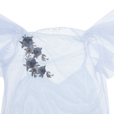 MANGO Womens Top Blue Floral M