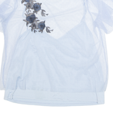 MANGO Womens Top Blue Floral M