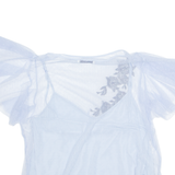 MANGO Womens Top Blue Floral M