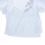 MANGO Womens Top Blue Floral M