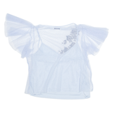 MANGO Womens Top Blue Floral M