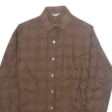 BRUNO Womens Shirt Brown Collared Long Sleeve Spotted S