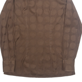 BRUNO Womens Shirt Brown Collared Long Sleeve Spotted S