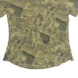 MY FUTURE DESIGN Womens Printed Top Green Crazy Pattern M