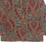 RUSS Womens Printed Shirt Maroon High Neck Long Sleeve Paisley UK 12