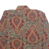 RUSS Womens Printed Shirt Maroon High Neck Long Sleeve Paisley UK 12