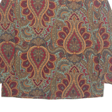 RUSS Womens Printed Shirt Maroon High Neck Long Sleeve Paisley UK 12