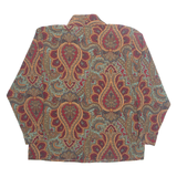 RUSS Womens Printed Shirt Maroon High Neck Long Sleeve Paisley UK 12
