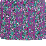 D K GOLD Womens Printed Blouse Purple High Neck Long Sleeve Crazy Pattern L