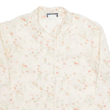 PANTER Womens Printed Shirt Cream Collared Long Sleeve Floral M