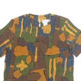 KATHY IKE Womens Printed Top Brown Crazy Pattern M