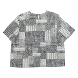 KATHY IKE Womens Printed Top Black Geometric L