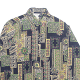 TAK Womens Printed Shirt Blue Collared Long Sleeve Floral 2XL