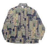 TAK Womens Printed Shirt Blue Collared Long Sleeve Floral 2XL