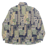 TAK Womens Printed Shirt Blue Collared Long Sleeve Floral 2XL