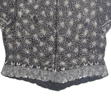 PAPELL BOUTIQUE Beaded Womens Printed Top Black Silk Floral XL