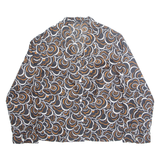 Womens Printed Shirt Black Collared Long Sleeve Floral M