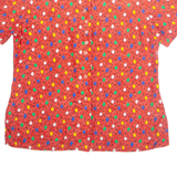 STURZENEGGER Womens Printed Blouse Red 90s Silk Geometric L