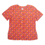 STURZENEGGER Womens Printed Blouse Red 90s Silk Geometric L