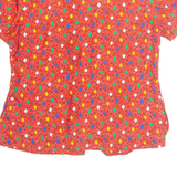 STURZENEGGER Womens Printed Blouse Red 90s Silk Geometric L