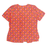 STURZENEGGER Womens Printed Blouse Red 90s Silk Geometric L