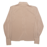 DEL MOD Womens Shirt Brown Button Neck Long Sleeve M