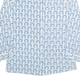 VALENTINE Womens Printed Shirt Blue Collared Long Sleeve Geometric S