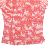 BIAGGINI Sheer Womens Printed Shirt Red Collared Spotted M