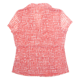 BIAGGINI Sheer Womens Printed Shirt Red Collared Spotted M
