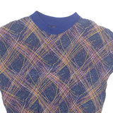 Womens Printed Top Blue Crazy Pattern M