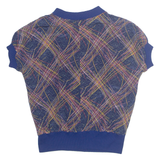 Womens Printed Top Blue Crazy Pattern M