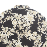 ALFRED DUNNER Petite Womens Printed Shirt Black Collared Floral UK 12