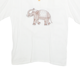 DA COLLECTION Elephant Womens Printed Top White Animal Print XL