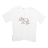 DA COLLECTION Elephant Womens Printed Top White Animal Print XL