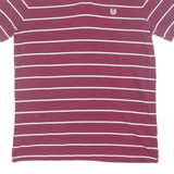 CHAPS Mens Polo Shirt Maroon Striped L